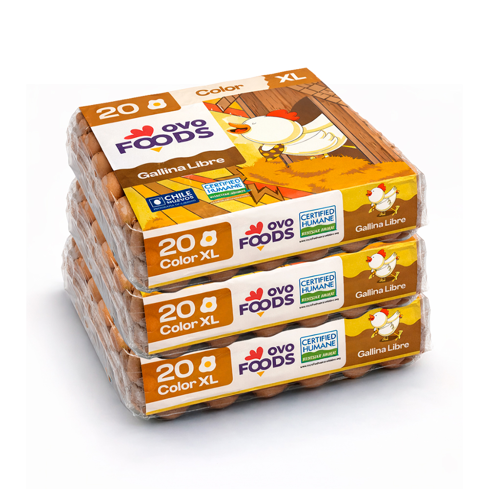 Pack de 60, 3 bandejas de 20 huevo gallina libre extra - Imagen 2